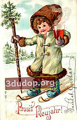1900 년대 초의 골동품 독일 크리스마스 카드.