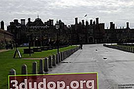 Hampton Court. De la façade de la cour - un château et un château ...