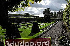 Hampton Court. Second Pond Garden. Au premier plan est un endroit pour les plantes bulbeuses.