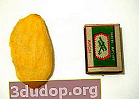 Mangoben täckt med fibrer