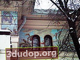 Beku rumah Ryabushinsky yang menggambarkan anggrek. Arkitek Shekhtel